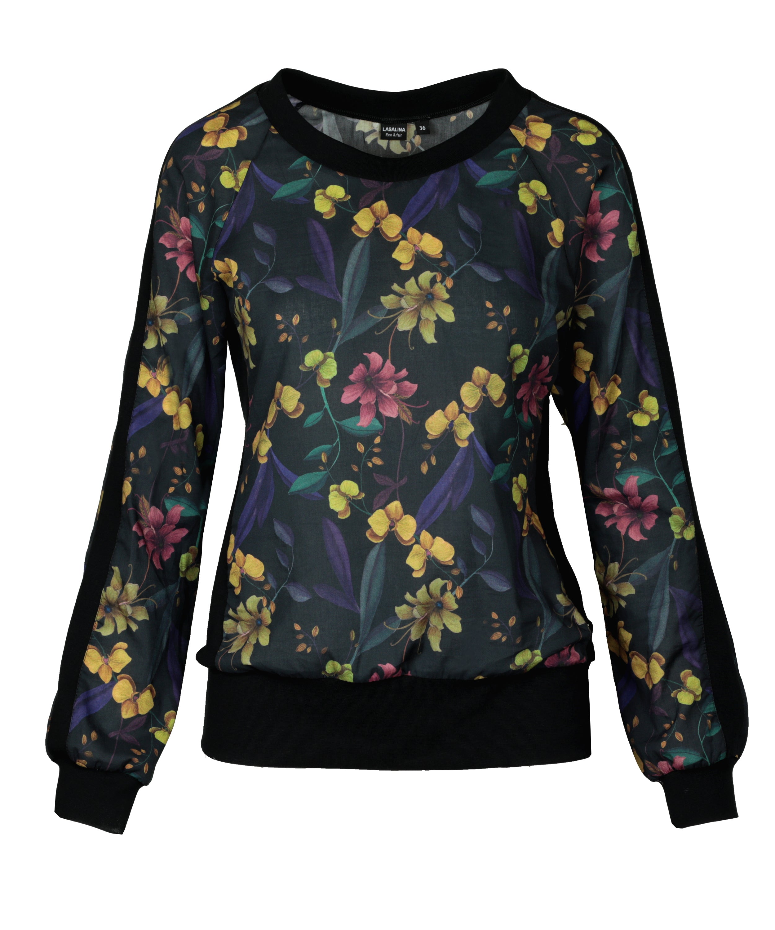 ART Bluse aus Bio Baumwolle - Night Orchidee