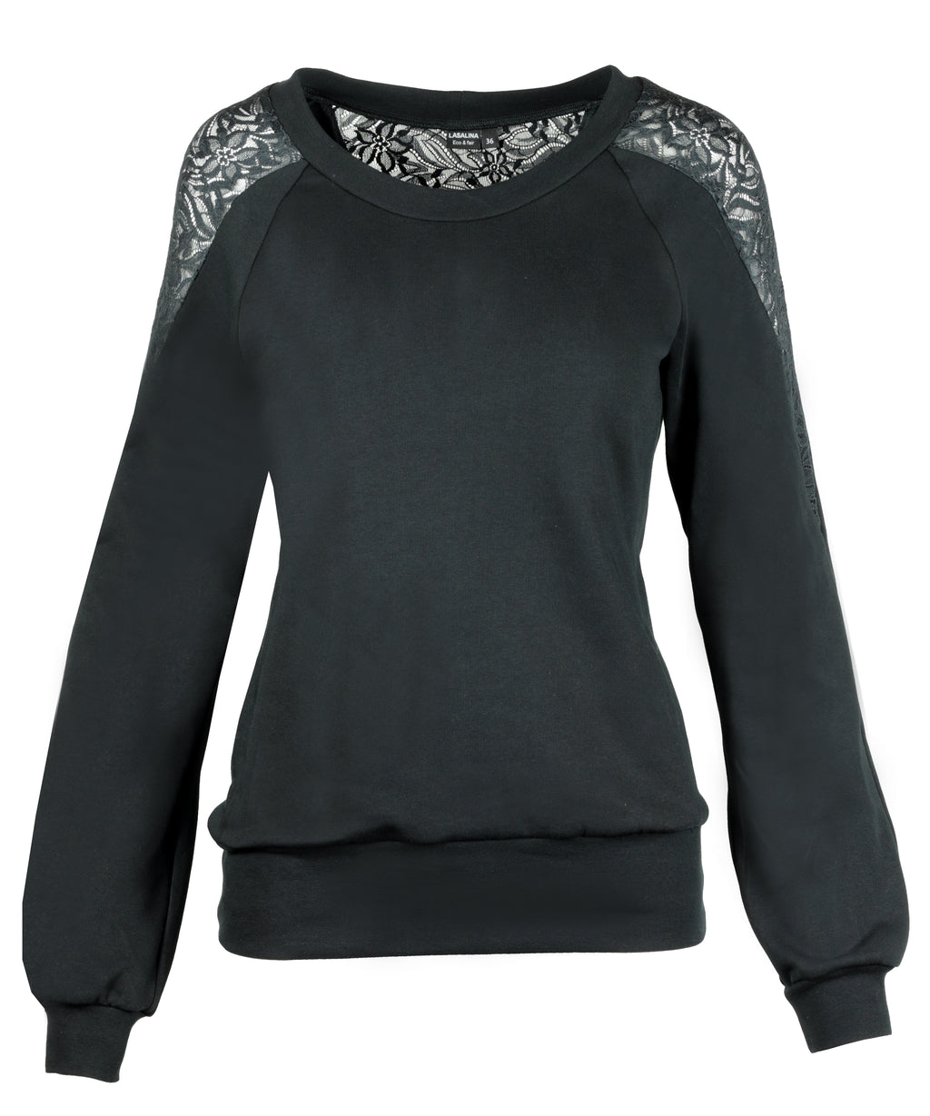 Warm - Sweatshirt mit Spitze