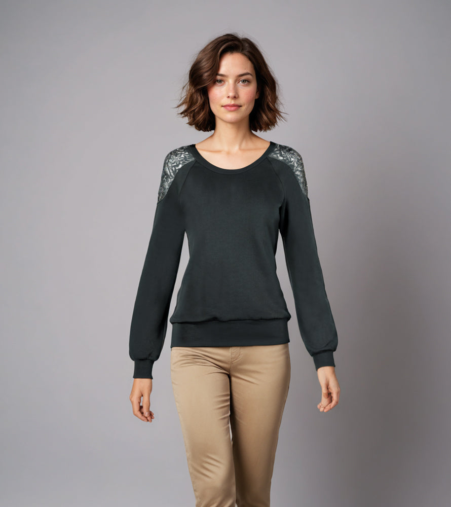 Warm - Sweatshirt mit Spitze