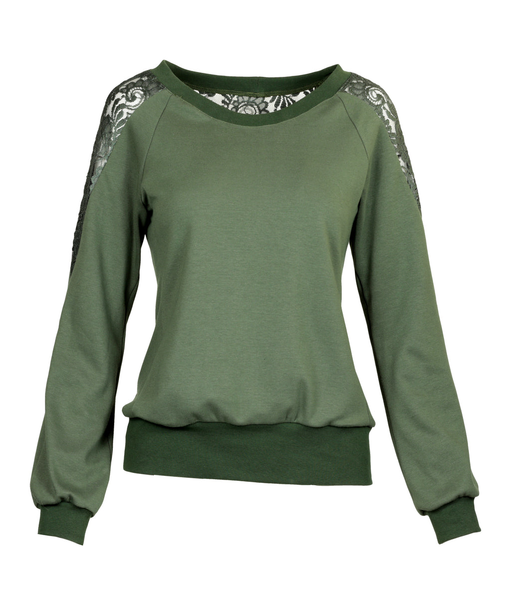 Pullover aus Kapok & Spitze